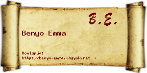 Benyo Emma névjegykártya